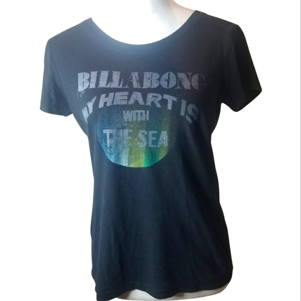 Billabong Vintage My Heart Is With The Sea Fade Print Graphic Tee